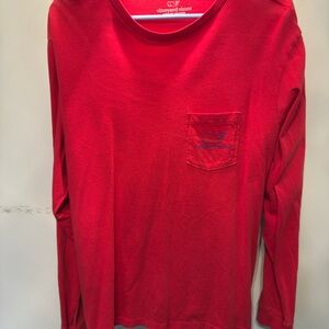 Vineyard Vines Bright Red Cotton Tee